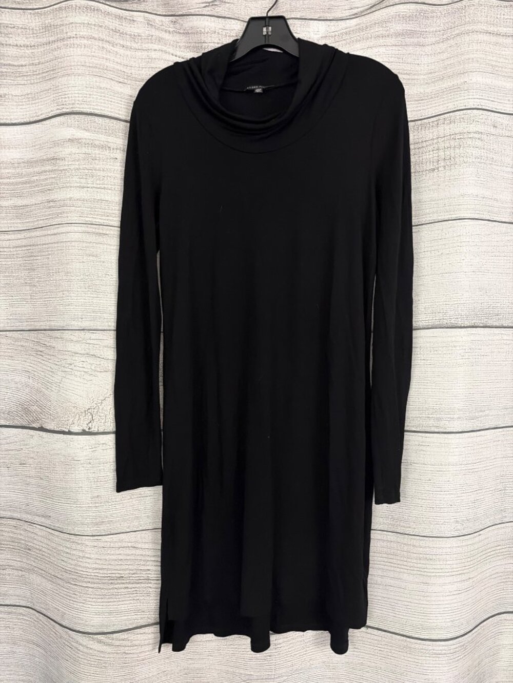 Eileen Fisher Black Long-Sleeve Cowl Neck Tunic Dress S